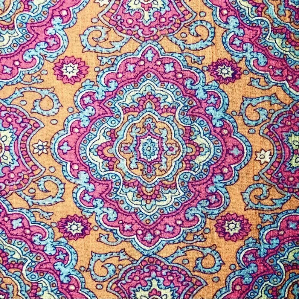 J Crew Paisley Medallion Tunic in Pink/Orange Womens L